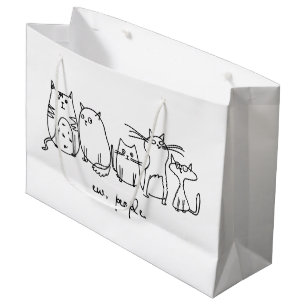 Sacola Para Presentes Grande Ew, Pessoas Engraçadas, Amantes De Gato