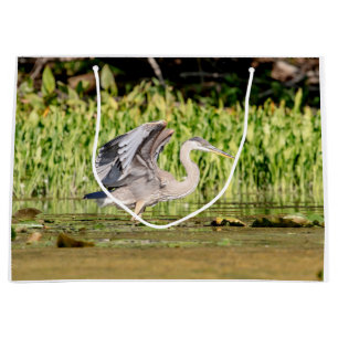 Sacola Para Presentes Grande Excelente Blue Heron