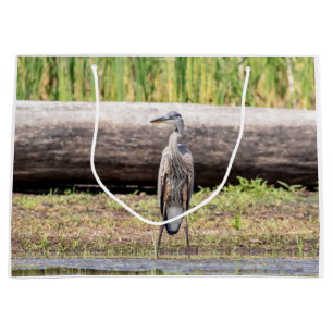 Sacola Para Presentes Grande Excelente Blue Heron no lago Champlain
