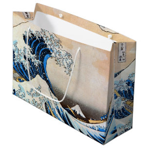 Sacola Para Presentes Grande Excelente Wave, Hokusai, Ukiyo-e