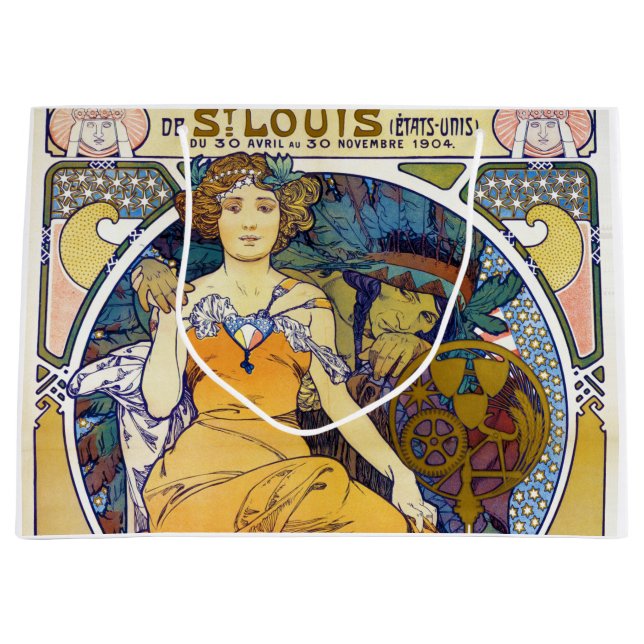 Sacola Para Presentes Grande Exposição Louis, Mucha (Frente)