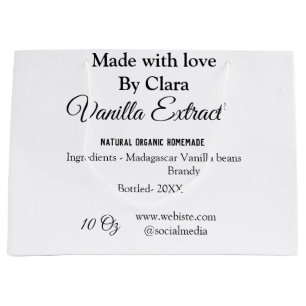 Sacola Para Presentes Grande Extrato de baunilha caseiro adicionar ingredientes