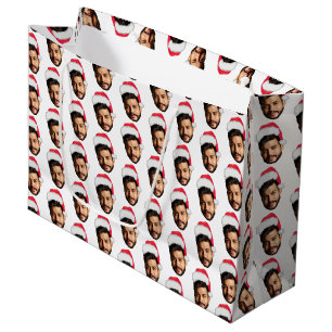 Sacola Para Presentes Grande Fabuloso Papais noeis de Fotografias Personalizada