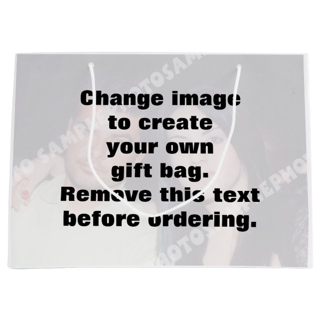 Sacola Para Presentes Grande Faça sua própria foto personalizada (Frente)