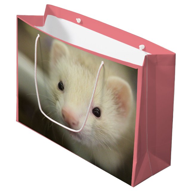 Sacola Para Presentes Grande Face de Ferret (Frente inclinada)