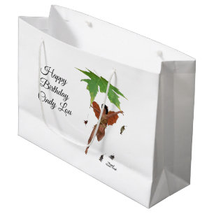 Sacola Para Presentes Grande Fada Fácil Com Asas Marrons Marrons Dão Saco