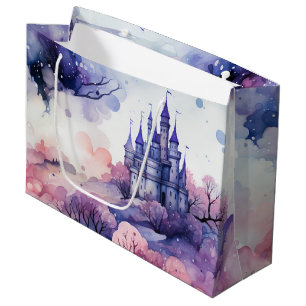 Sacola Para Presentes Grande Fairytala em Fairyland Dark Blue Purple e Pink