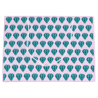 Sacola Para Presentes Grande Faísca de Diamante Rosa