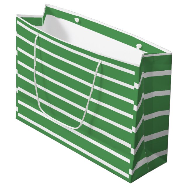 Sacola Para Presentes Grande Faixa Verde (Frente inclinada)