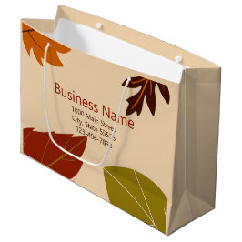Sacola Para Presentes Grande Fall deixa Orange Green e Brown Business Name