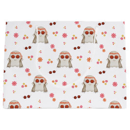 Sacola Para Presentes Grande Fantasma Floral das Crianças Cuecas do Halloween