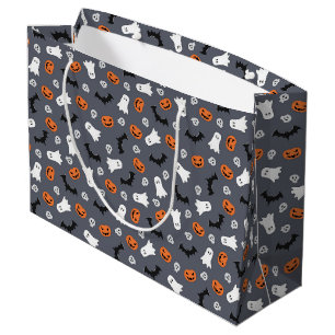 Sacola Para Presentes Grande Fantasmas bonitos do Halloween, Pumpkins, Skulls,