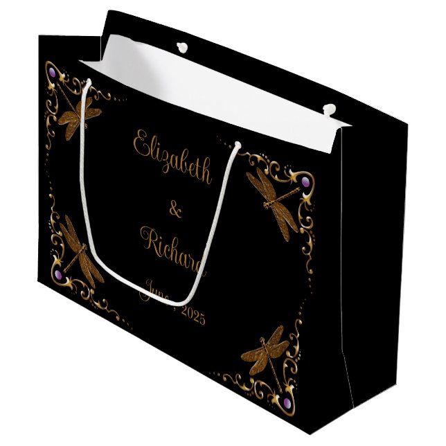 Sacola Para Presentes Grande Fantasy Fairy Tale Wedding (Frente inclinada)