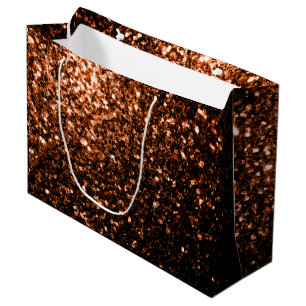 Sacola Para Presentes Grande Farelos de cobre marrom-de-bronze farelos