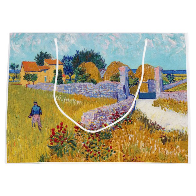 Sacola Para Presentes Grande Farmhouse in Provence, Van Gogh (Frente)