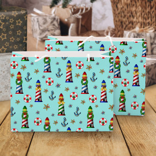Sacola Para Presentes Grande Faróis Náuticos de Natal