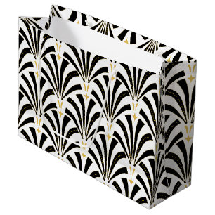 Sacola Para Presentes Grande Fãs elegantes do art deco do vintage do 1920