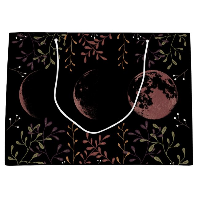 Sacola Para Presentes Grande Fases da Lua Escura (Frente)