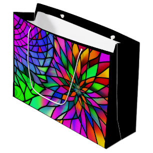 Sacola Para Presentes Grande Faux StainGlass