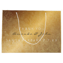 Sacola Para Presentes Grande Favor De Casamento Obrigado Aniversário Dourado Gr