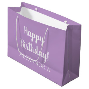 Sacola Para Presentes Grande Favor do Partido Lilac Roxo de Aniversário Persona