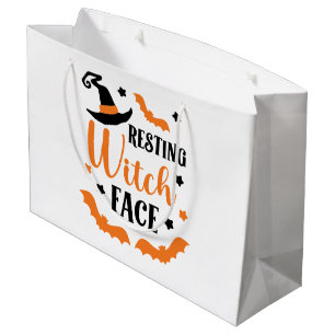 Sacola Para Presentes Grande Feiticeira em repouso no Halloween