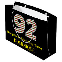 Feliz 92º Aniversário e Feliz Natal, Nome Personal