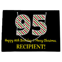 Feliz 95º aniversário e feliz Natal, nome personal