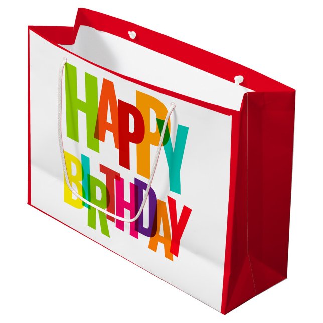 Sacola Para Presentes Grande Feliz aniversário (Happy Birthday Colorful Gift Bag!  Great for birthdays!)