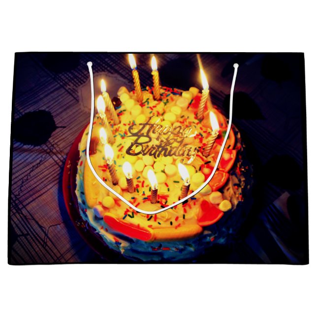 Sacola Para Presentes Grande Feliz aniversário! (Frente)