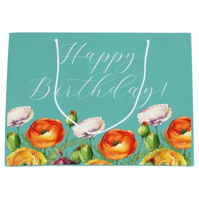 Sacola Para Presentes Grande Feliz aniversário (Frente)