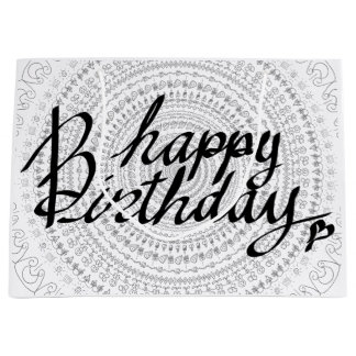 Sacola Para Presentes Grande Feliz aniversário a você.