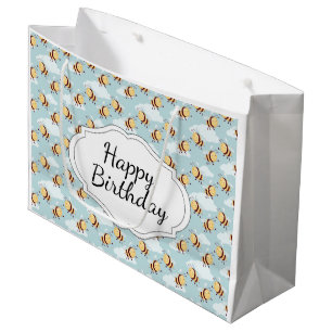 Sacola Para Presentes Grande Feliz Aniversário Bumble Bee