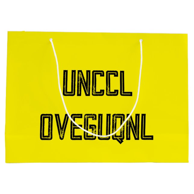 Sacola Para Presentes Grande Feliz aniversário codificado com ROT13 Cipher (Verso)