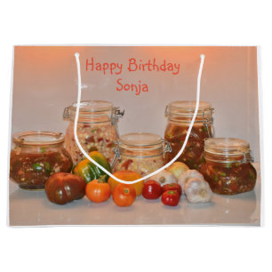 Sacola Para Presentes Grande Feliz Aniversário da Colheita Bonita