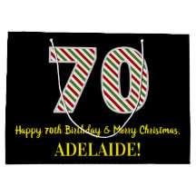 Feliz aniversário de 70 e feliz Natal, nome person