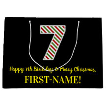 Feliz aniversário de 7 e feliz Natal, nome persona