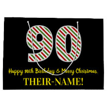 Feliz aniversário de 90 e feliz Natal, nome person