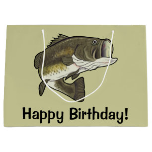 Sacola Para Presentes Grande Feliz aniversario de baixo Largemouth