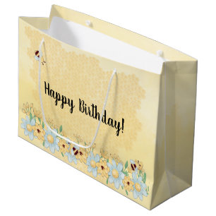 Sacola Para Presentes Grande Feliz aniversário de Whimsic