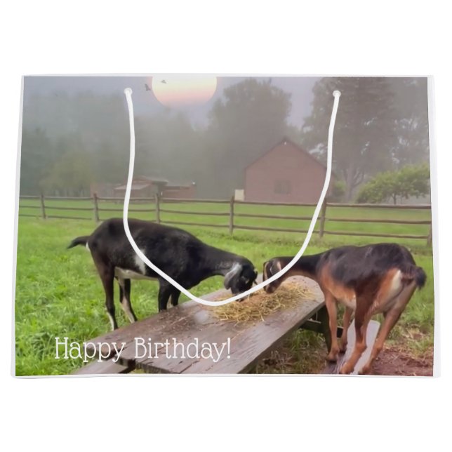 Sacola Para Presentes Grande Feliz Aniversário do Sunset (Frente)