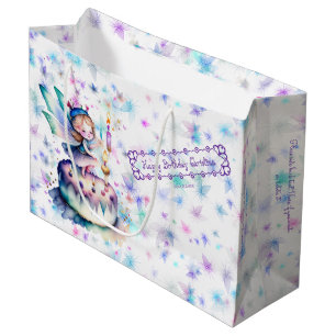 Sacola Para Presentes Grande Feliz aniversário Fada 01