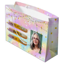 Feliz aniversário Foto Elegante Black White Party