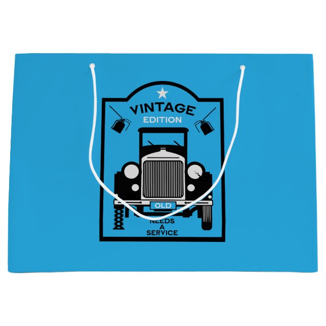 Sacola Para Presentes Grande Feliz Aniversário Quadragenário Sobre A Colina (Frente)