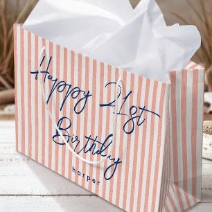 Sacola Para Presentes Grande Feliz Aniversário Qualquer Idade Nome Personalizad