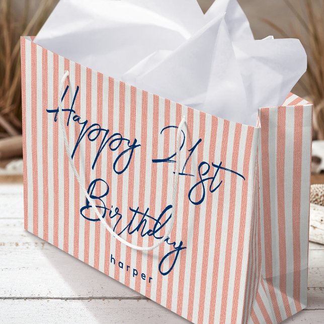 Sacola Para Presentes Grande Feliz Aniversário Qualquer Idade Nome Personalizad (Criador carregado)