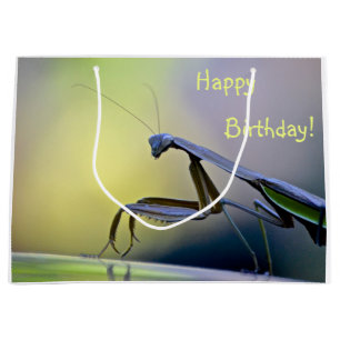 Sacola Para Presentes Grande Feliz Aniversário Rezando Mantis