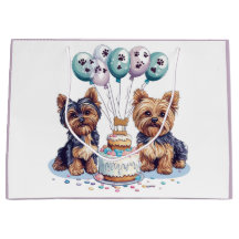 Feliz aniversário Yorkie Dog