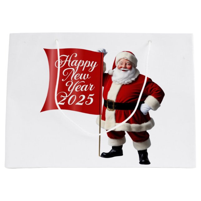 Sacola Para Presentes Grande Feliz ano novo (Frente)