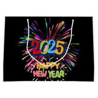 Sacola Para Presentes Grande feliz ano novo 2025